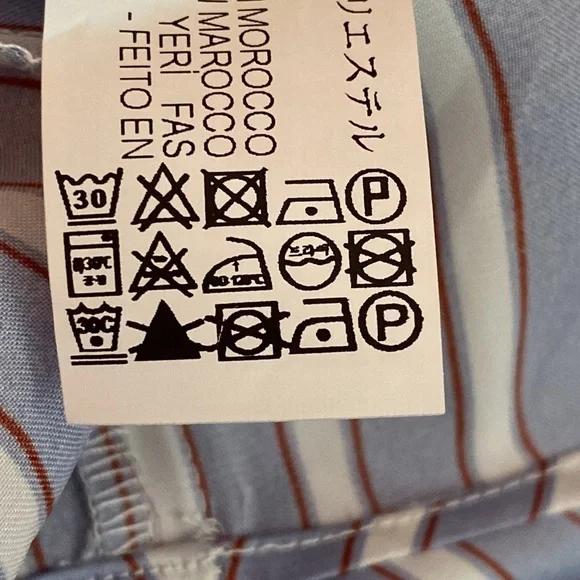 NWT. Zara Blue/White Stiped Satin Effect Blouse/Shirt. Size S. - Picture 11 of 11